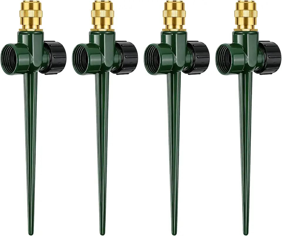 4 Pack Metal Lawn Sprinkler for Yard,360° Large Area Coverage