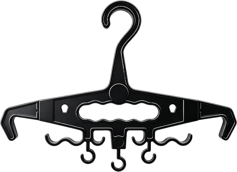 YOZWOO Multi-Functional Heavy Duty Plastic Hangers for Clothes, Thick ABS Tactical Gear Organizer Holder for Backpack, Plate Carrier, Wetsuit, Police Vest, Space Saving Closet Storage for Home (Black)