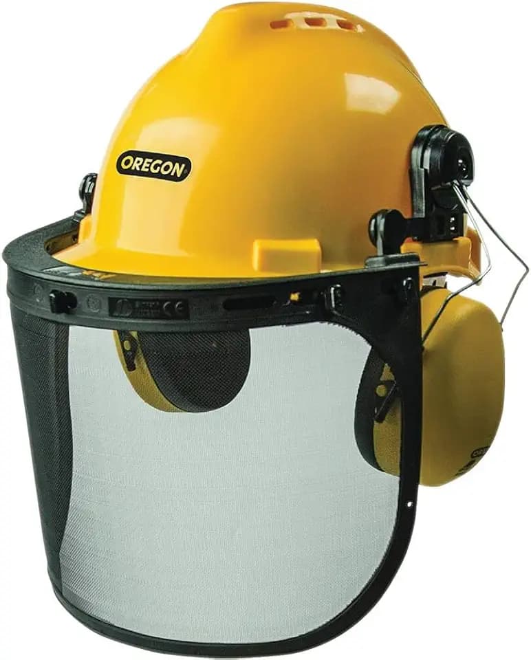 Oregon Chainsaw Safety Protective Helmet with Visor Combo Set, Yellow