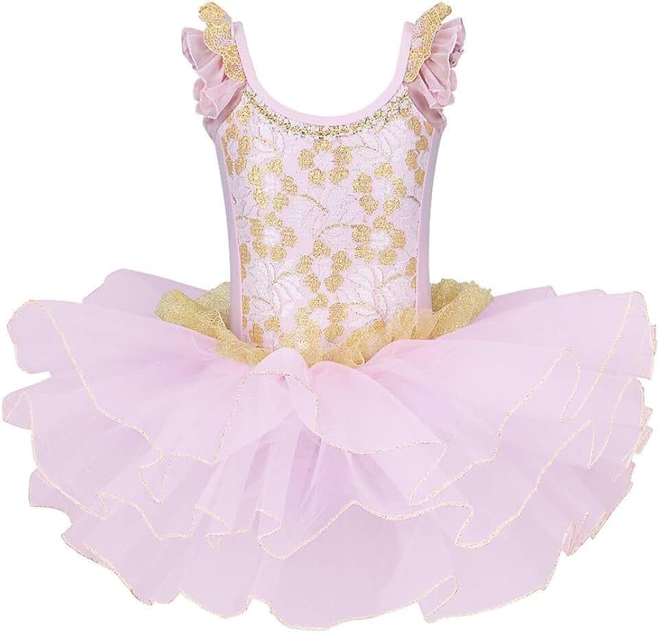 Mädchen Ballettkleid Ballettanzug Tanzkleid Kinder Tanzkleidung Spitzenkleid