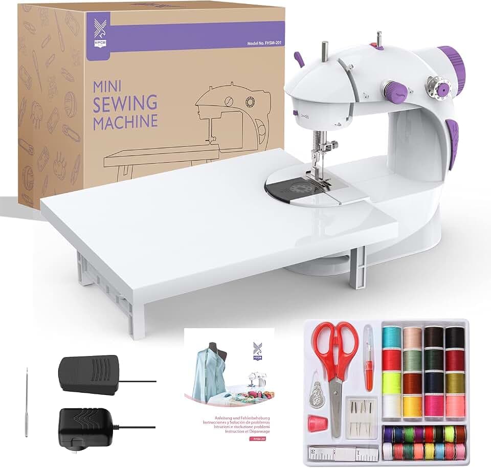 KPCB Nähmaschine Mini mit Verlängerungstisch, Benutzerfreundlich und praktisch