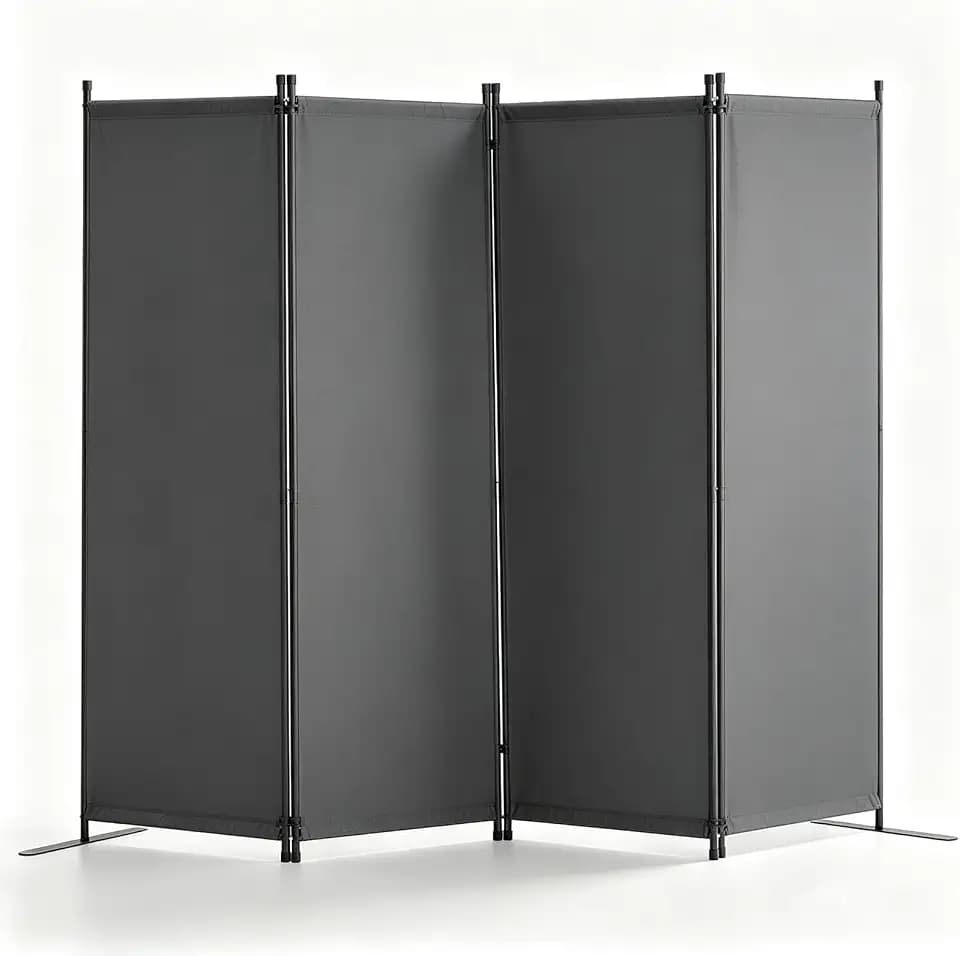 VEVOR Raumteiler Trennwand 4-teiliger Paravent Stellwand, Faltbarer Sichtschutz für Büro Schlafzimmer Esszimmer Arbeitszimmer Balkon, Raumtrenner freistehend (56 x 45 x 172,5 cm), Grau