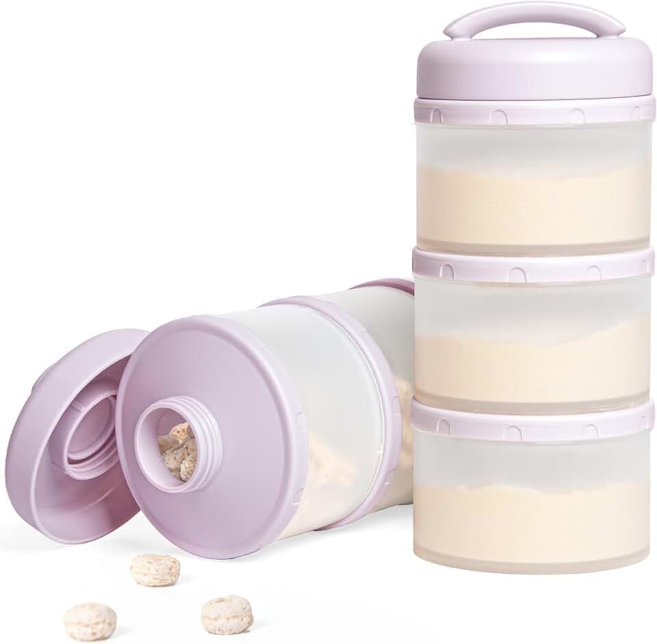 Termichy Milchpulver Portionierer Baby Stapelbar Milchpulver Aufbewahrungsbox 2 Stück (Hellviolett)