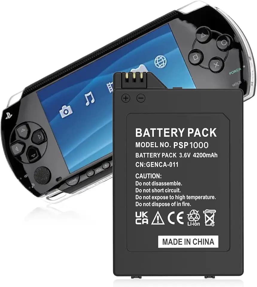 Akku für PSP 1000, 4200mAh Akku mit hoher Kapazität für Sony PSP 1000 PSP-110 (1001, 1002, 1003, 1004, 1005, 1006, 1007, 1008, 1010), PSP Fat Console