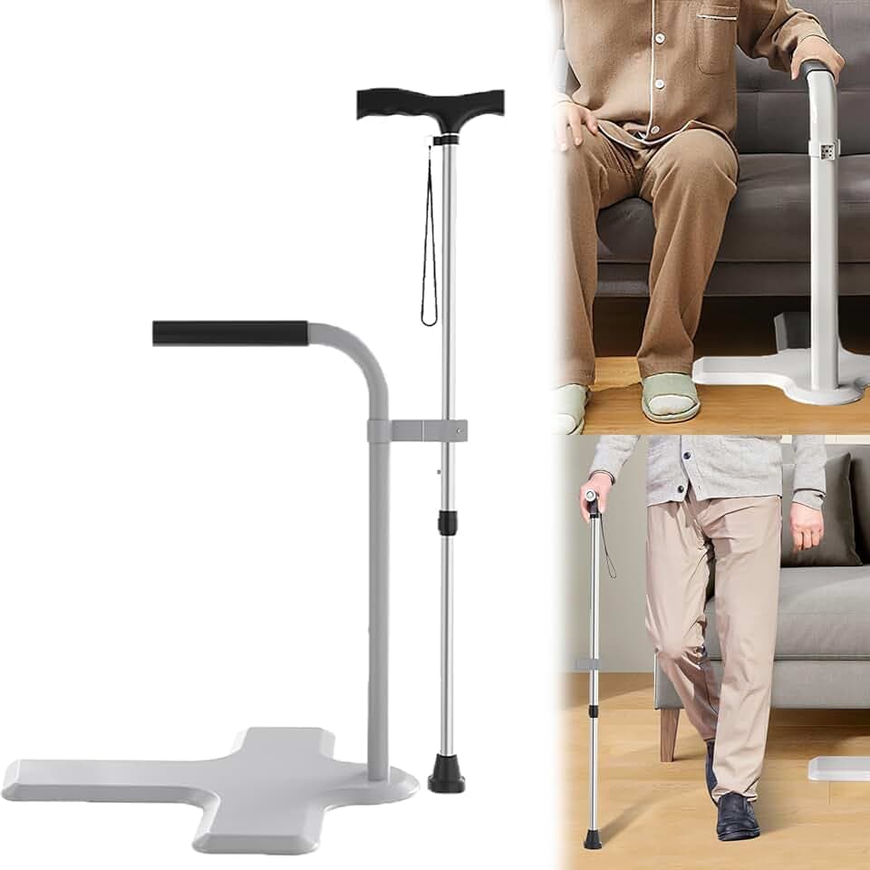 Couch-Ständer-Hilfe, Stuhl-Couch-Aufstehhilfe mit Höhenverstellbare Krücken, Couch-Aufstehhilfe, Hebehilfe, geeignet für Senioren, Schwangere und Behinderte, hält bis zu 150 kg (Grey, 60x50x63cm)