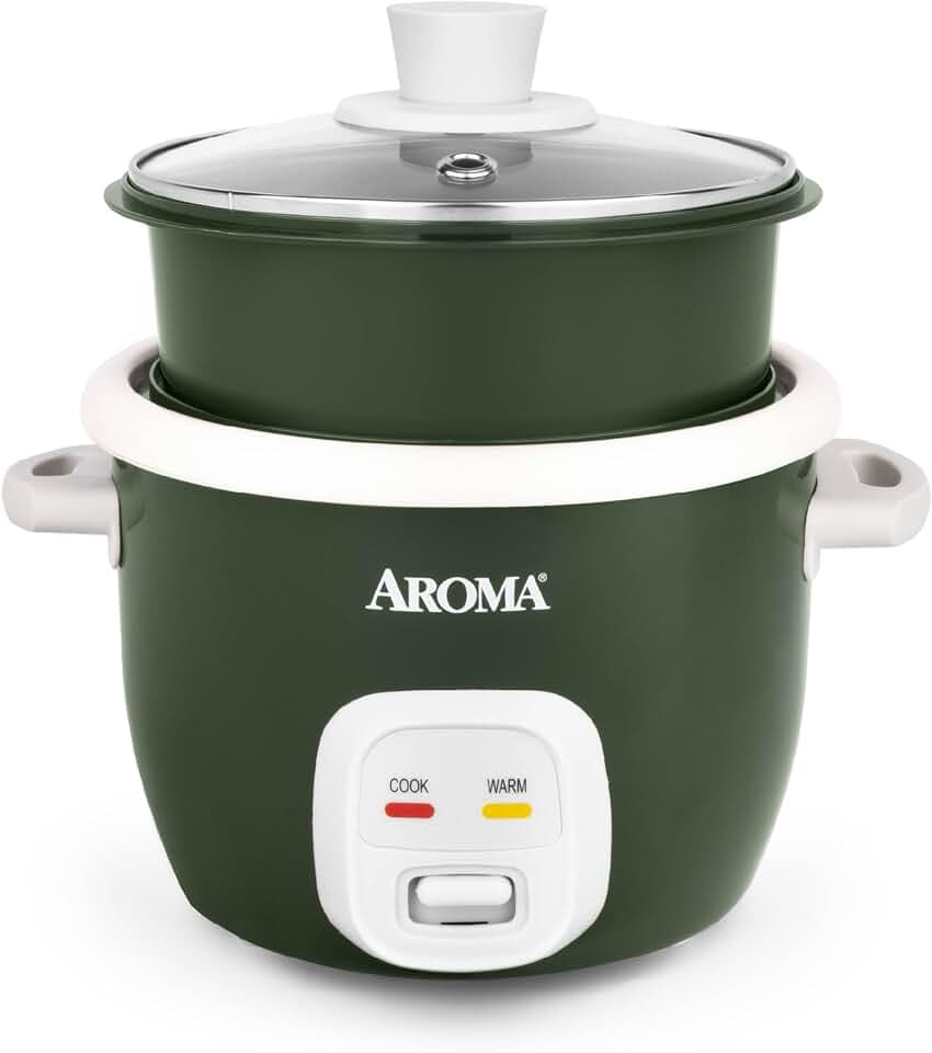 AROMA® CoreCoat Rice Cooker with Pop-Up Food Steaming Basket (4 Cups Cooked, 2 Cups Uncooked)