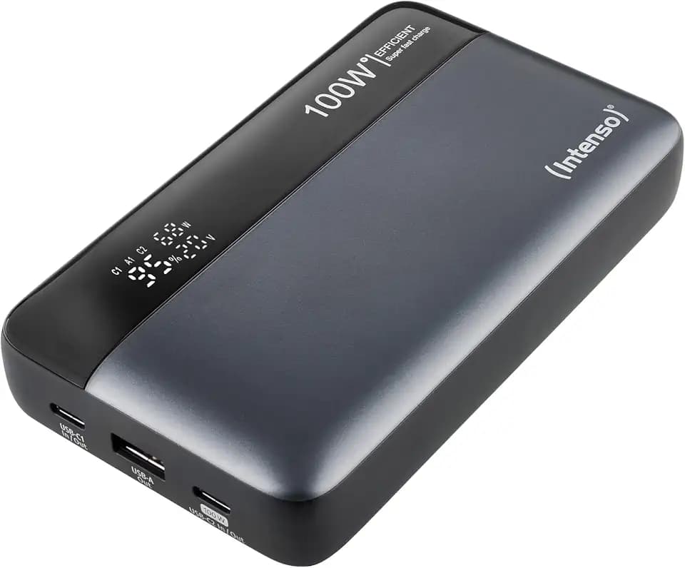 Intenso HE20000 100W Power Delivery Powerbank, 20000mAh Akku - Grau