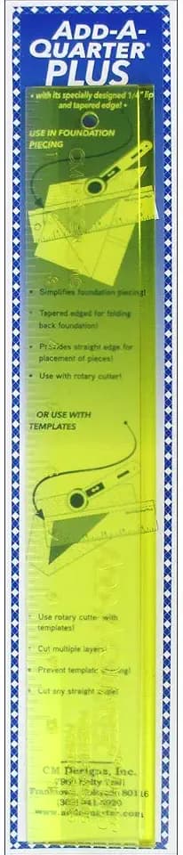 CM Designs Ruler 12" Add-A-Quarter Plus