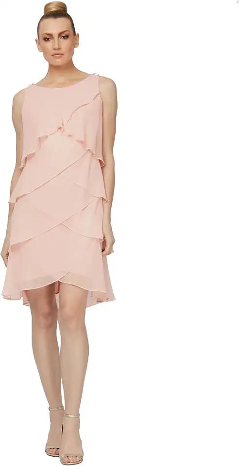 S.L. Fashions Womens Tiered Cocktail Party Dress, Wedding Guest Gown (Petite and Regular Sizes)