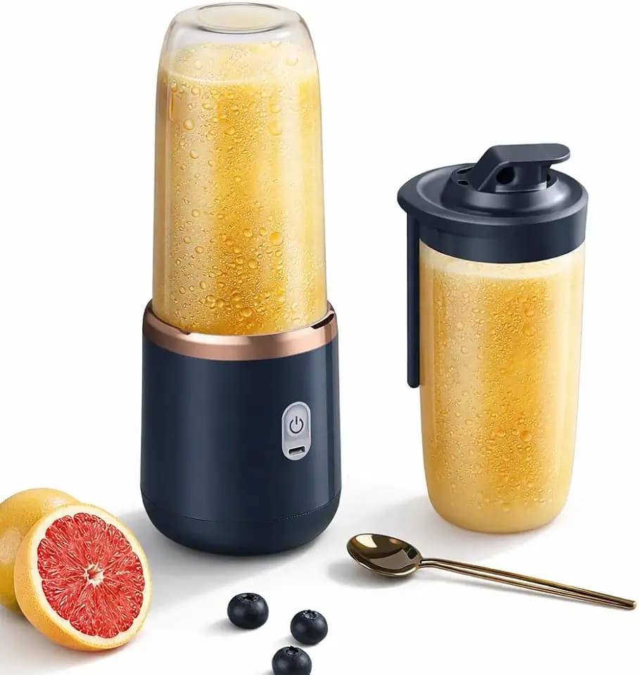 Maker Tragbarer Mixer, 400 ml, 6 Klingen, 1500 mAh Akku, 22.000 U/min, USB-Aufladung, PCTG Lebensmittelqualität, Blau