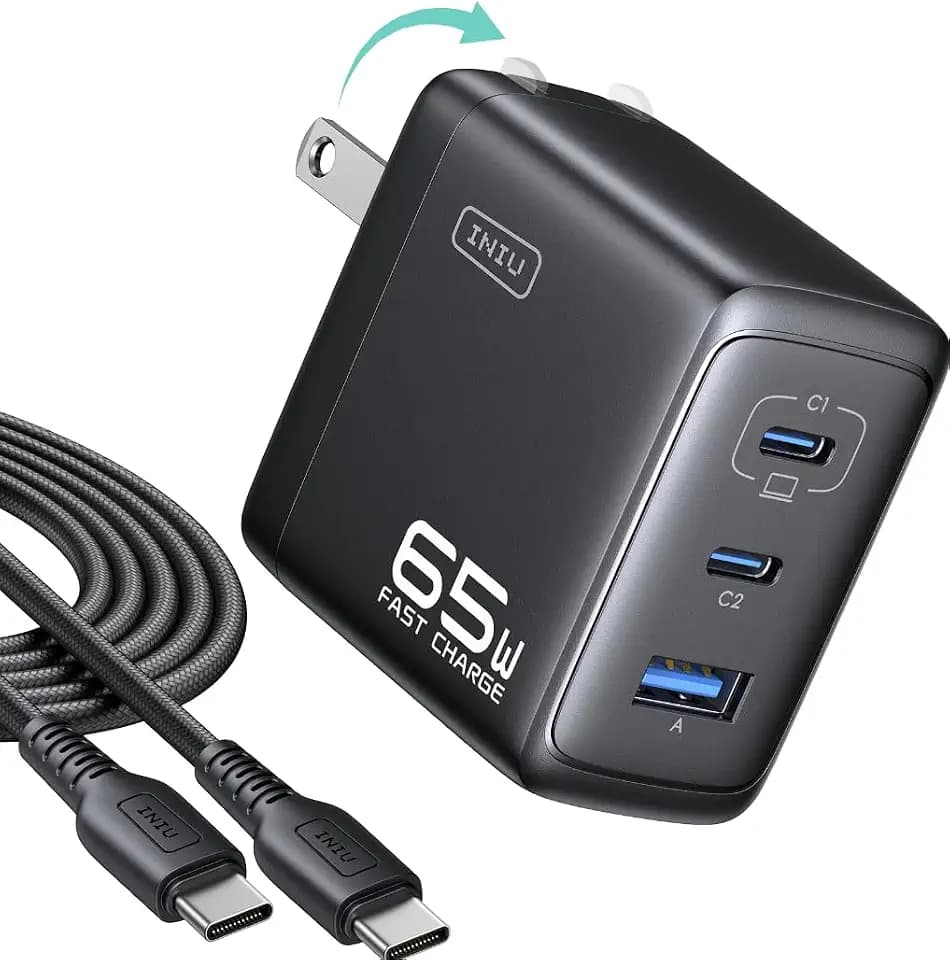 INIU Laptop Charger, 65W Type C Charger Fast Charging Block for MacBook