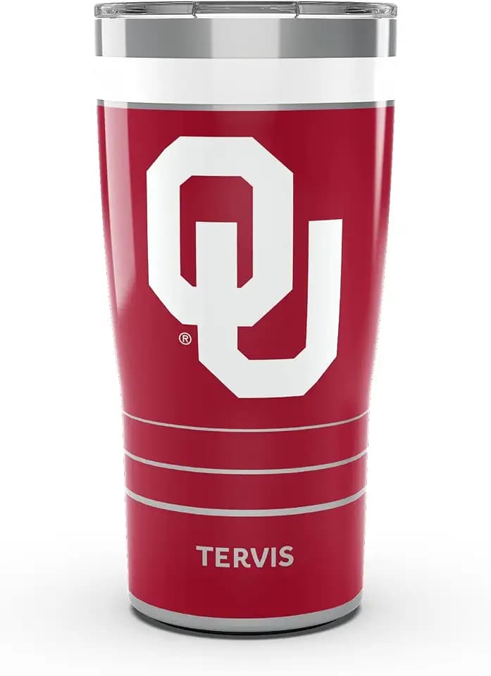 Tervis Traveler Oklahoma Sooners - MVP Triple Insulated Tumbler Travel Cup Keeps Drinks Cold & Hot, 20oz, Stainless Steel
