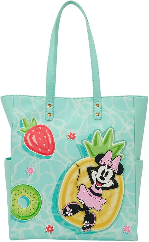 Loungefly Disney: Mickey and Minnie - Beach Fun Tote Bag - Great for Kids & Adults - Collectible Bags