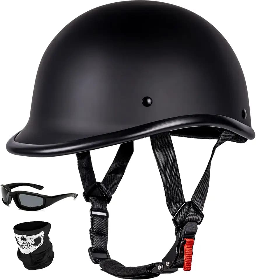 Yesmotor Vintage Motorcycle Half Helmet - Lightweight Low Profile Open-Face Half-Face Helmet – DOT Approved