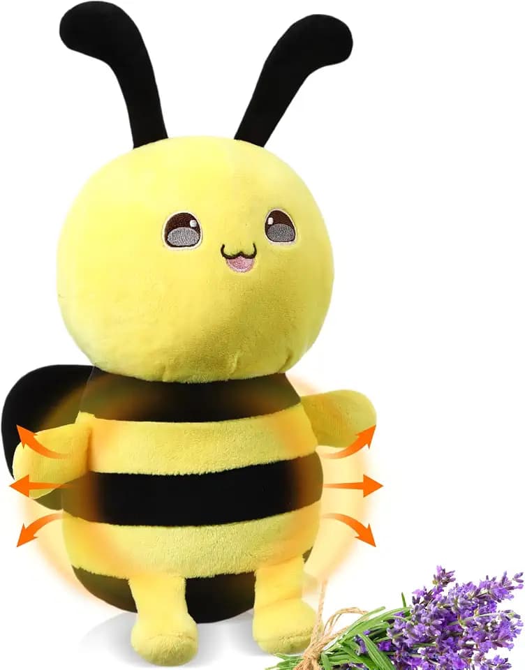 Realspring Heatable Coolable Stuffed Animals Pad Gift for Kid,Bee