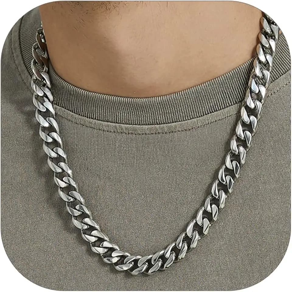 ChainsHouse Miami Cuban Link Chain Necklace for Men Women Waterproof