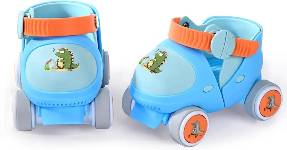 Wheels Lockable Toddler Roller Skates Adjustable Beginners Quad Roller Skates for Boys Girls Kids Baby 2-6 Years Old Indoor Outdoor