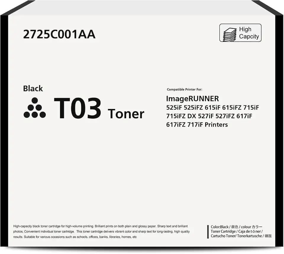 T03 2725C001AA Black Toner Cartridge for 525iF 615iF 715iF 527iF Printer