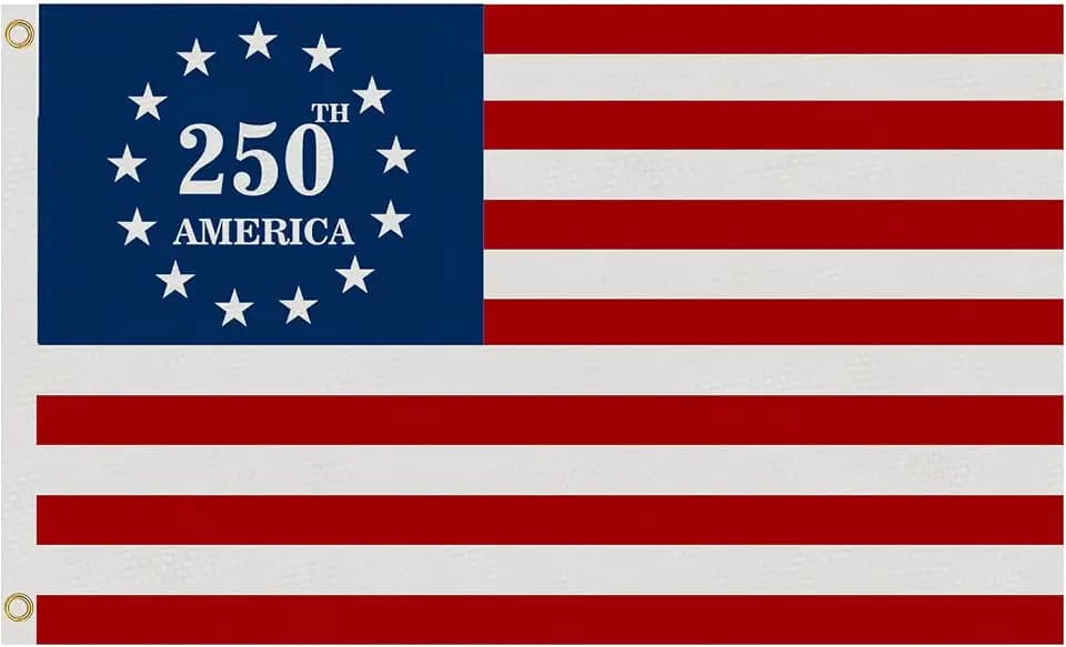 3 Ply 250 Year American Anniversary Flag, 250th Anniversary Flag Double Sided 3 X 5 Ft, 1776-2026 250 Years Birthday Patriotic Decor for Indoor Outdoor (Style 6, 3 x 5 feet)