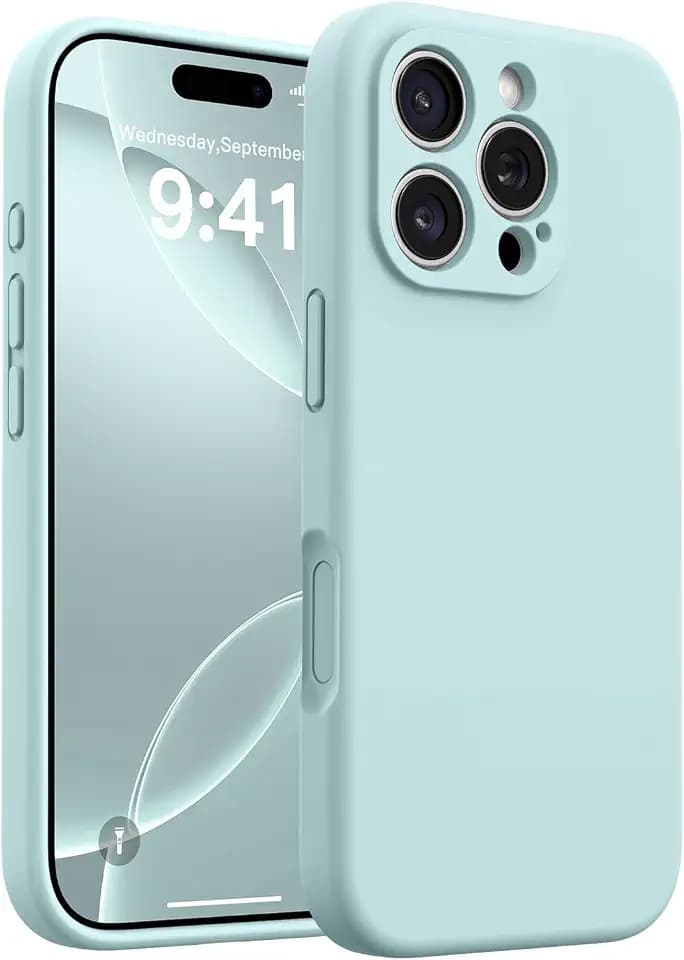 AOTESIER Magnetic for iPhone 16 Pro Case, Silicone | Full Camera Protection | Integrated Camera Control Button | MagSafe Compatible | Anti-Scratch Microfiber Lining Phone Case, Mint Green