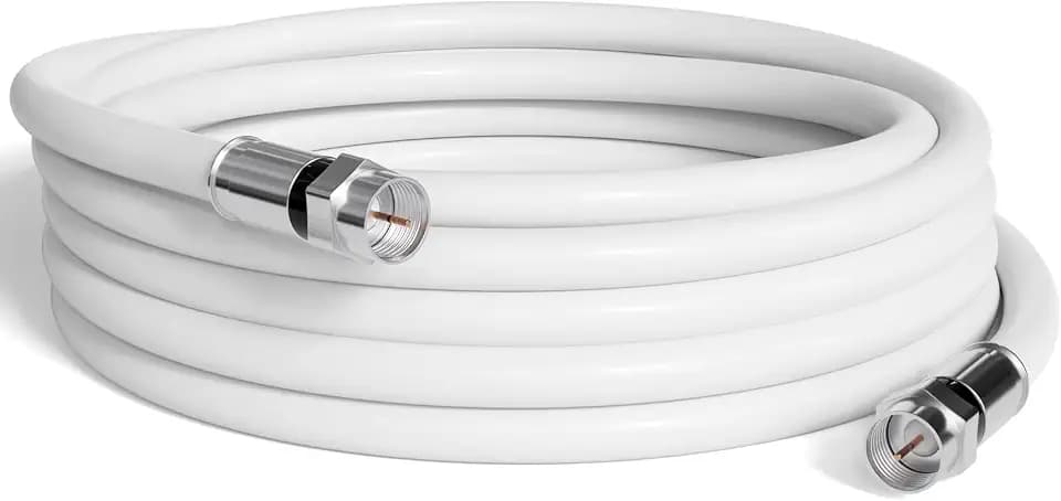 THE CIMPLE CO - RG6 Coaxial Cable 50 FT - RG6 Coax Cable for TVs, Antennas, Internet, CATV, Audio/Video - Dual Shielded Indoor/Outdoor Coax Wire 50 Feet (15 Meters), White
