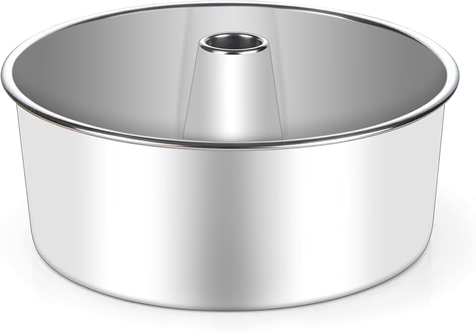 LIANYU Angel Food Cake Pan, 10 Inch Stainless Steel Tube Pound Baking Pan