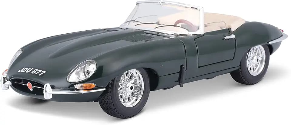 Bburago – Jaguar E-Type Cabriolet, Diecast-Modell im Maßstab 1:18, Grün, ab 3 Jahren