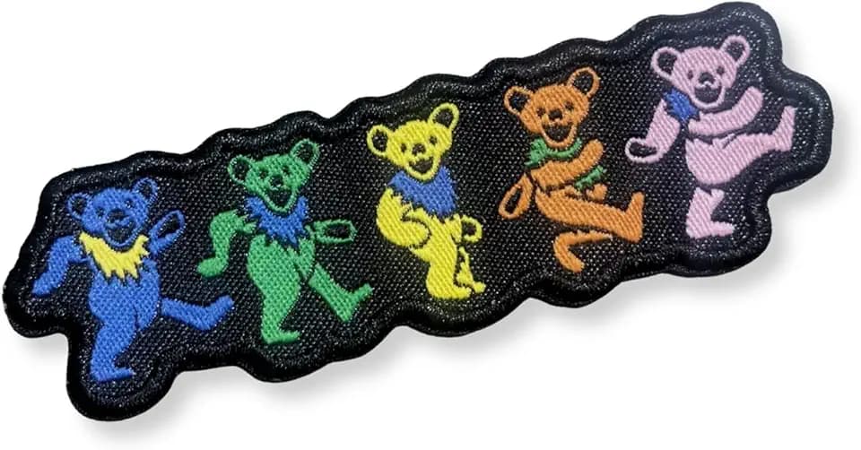 Grateful Dead Bear Patch, Dancing Bears Embroidered Patch for Clothes, Hats