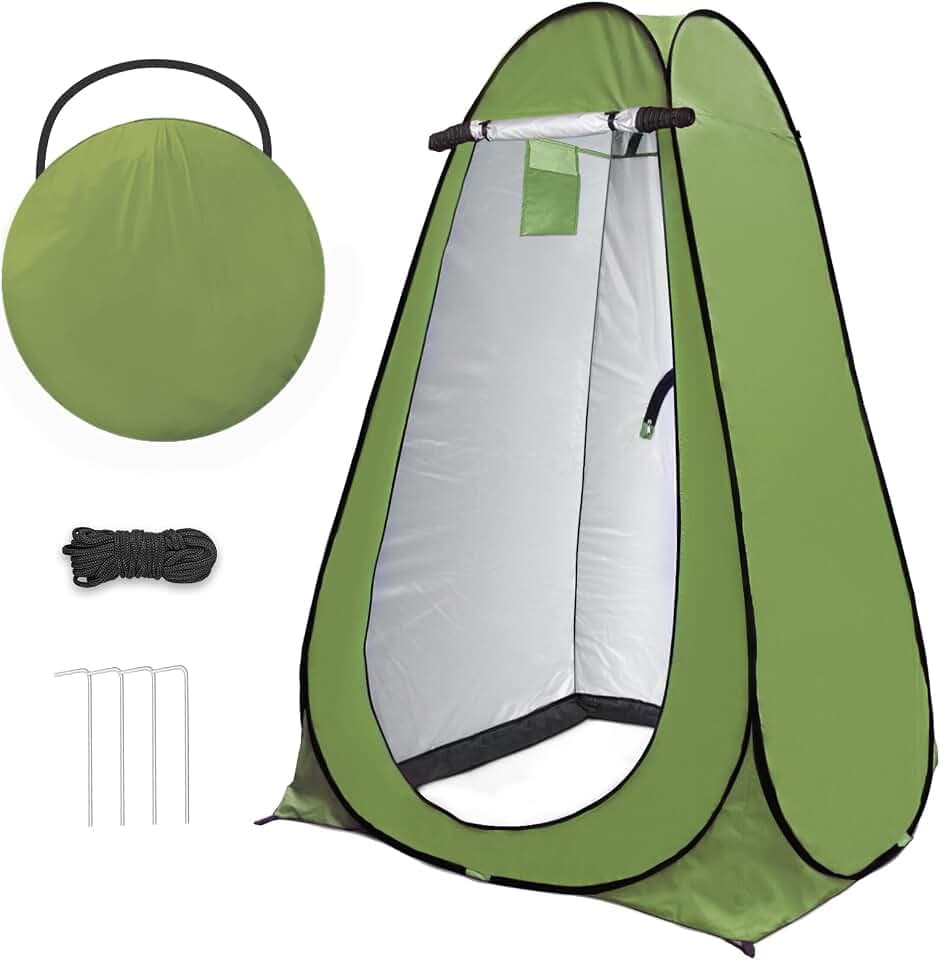 Toilettenzelt riggoo Duschzelt Pop Up Umkleidezelt Privatsphäre Toilette Umkleidekabine Lagerzelt Mobile Outdoor WC Zelt für Camping & Beach, mit Tragetasche (UV 40+)