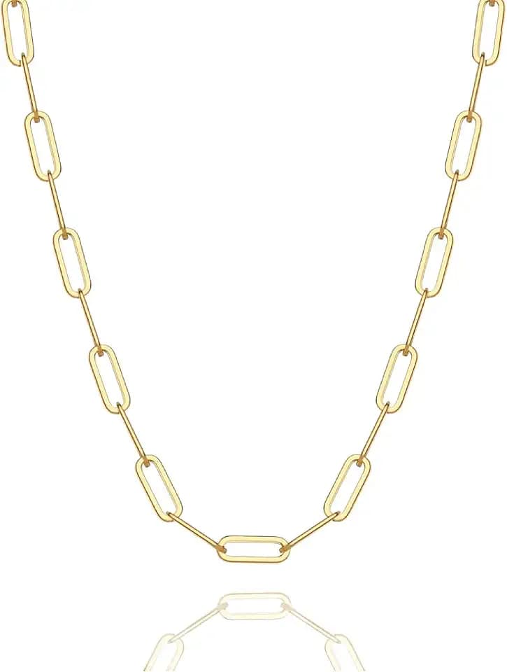 925 Sterling Silver Paperclip Chain 3mm 4mm 5mm 6mm 7mm Necklace for Women Men Diamond Cut Silver Necklace Chain 16-30 Inches