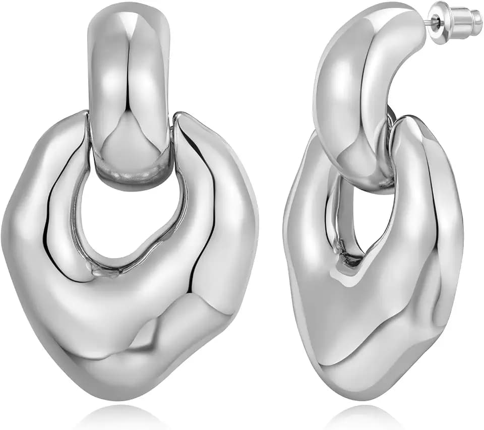 Chunky Statement Dangle Earrings for Women Funky Bold Jewelry