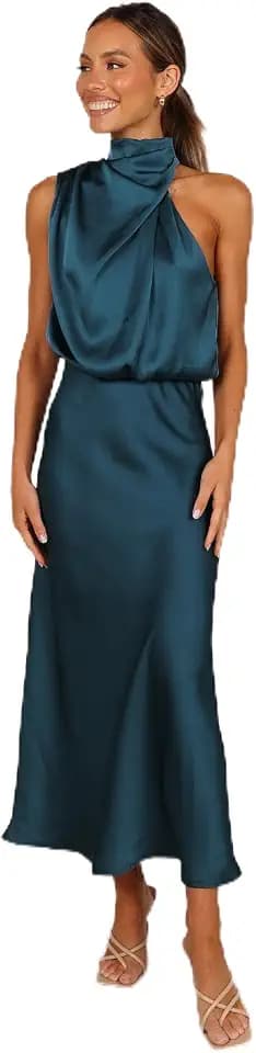 Petal & Pup Women's Anabelle Halter Neck Midi Dress