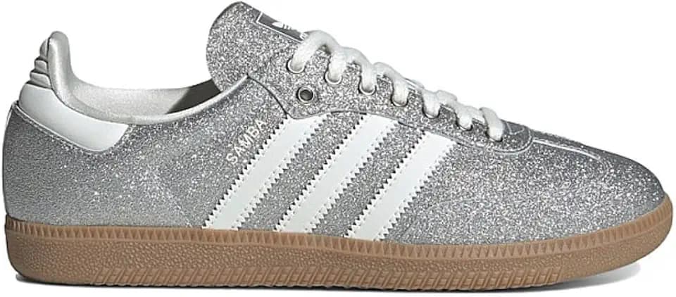 adidas Originals Samba OG Womens Sneaker (Shine Silver Metallic, 7)