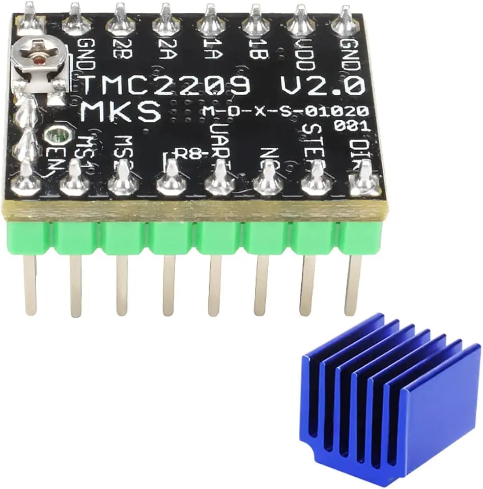 WANGCL Schrittmotortreiber TMC2209 mit Kühlkörper Ausgezeichneter Stummschaltungseffekt für 3D-Drucker Park MKS Gen L/MKS SGen L/SKR V1.3
