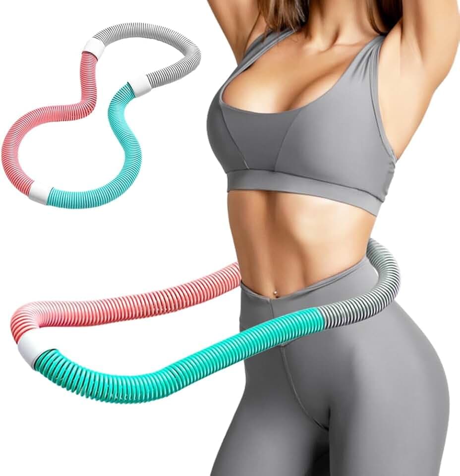 Gohytal Hoop Reifen für Erwachsene, Weicher Hoop Gewichtet, Fitness Hoop, Gewichteter Fitness Hoop, Faltbare Taille Fitness-Zirkel Tragbares Trainingsgerät für Home, Fitness, Zuhause, Schule