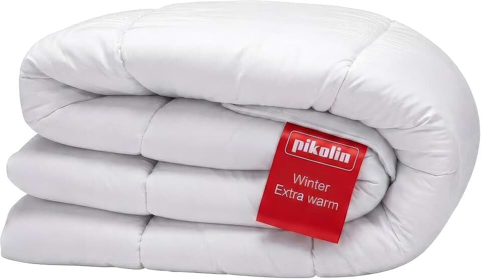 PIKOLIN Bettdecke 220 x 220 cm. Dicke Winter-Steppdecke mit 400g Faserfüllung, Extra Warm, Atmungsaktiv und Weich, Hochwertige Schlafdecke, Hypoallergen