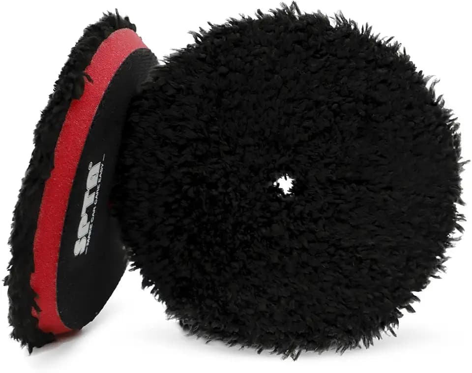SPTA Microfiber Polishing Pad, 2Pcs 6Inch 150mm Microfiber Cutting Finishing Disc with Hook & Loop Backing for Car Buffer Polisher Cutting Buffing Waxing and Polishing
