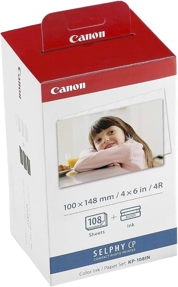 Canon Papier KP-108IN, 108 Blatt 10x15 mit Farbkartusche | Mit Farbsublimationstechnologie
