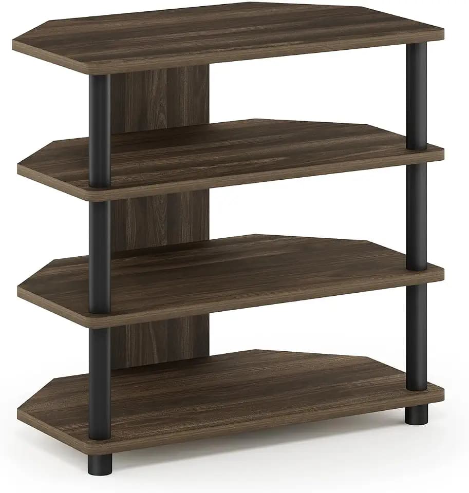 Furinno ECON 4-stufiger Mini-TV-Ständer für TVs bis 32, Columbia-Walnuss
