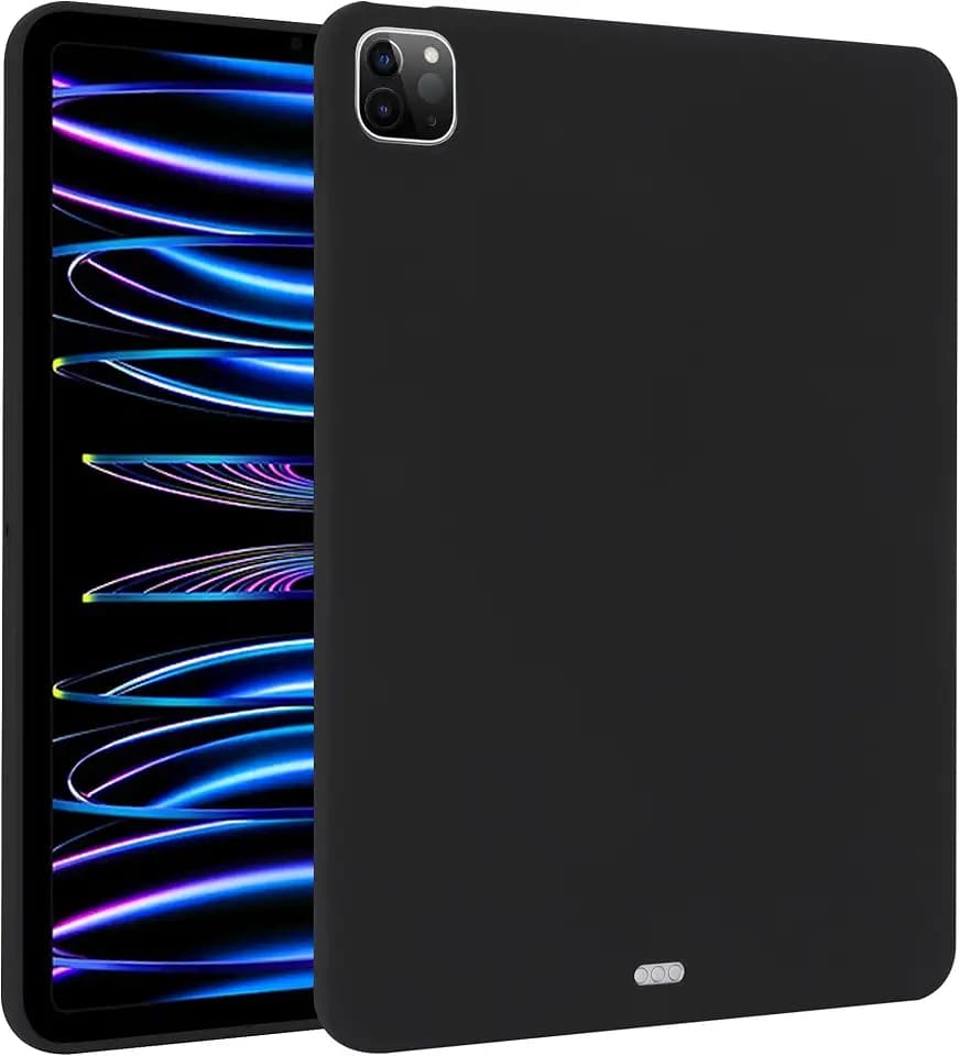 for Apple iPad Pro 11 Inch Tablet Case (M5/M4) 2025/2024, Slim Lightweight Thin Flexible Soft TPU Back Shockproof Cover Anti-Scratch Protective Silicone Bumper Drop Protection Shell, Black