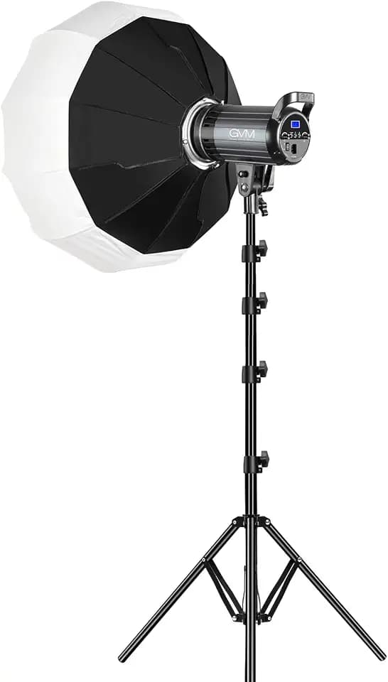 GVM 100W Bi-Color LED Video Light, Photography Lighting with Bowens Mount, APP Control System, Lantern Softbox Video Lighting Kit for YouTube Outdoor Studio, Dimmable 3200K-5600K, CRI 97+