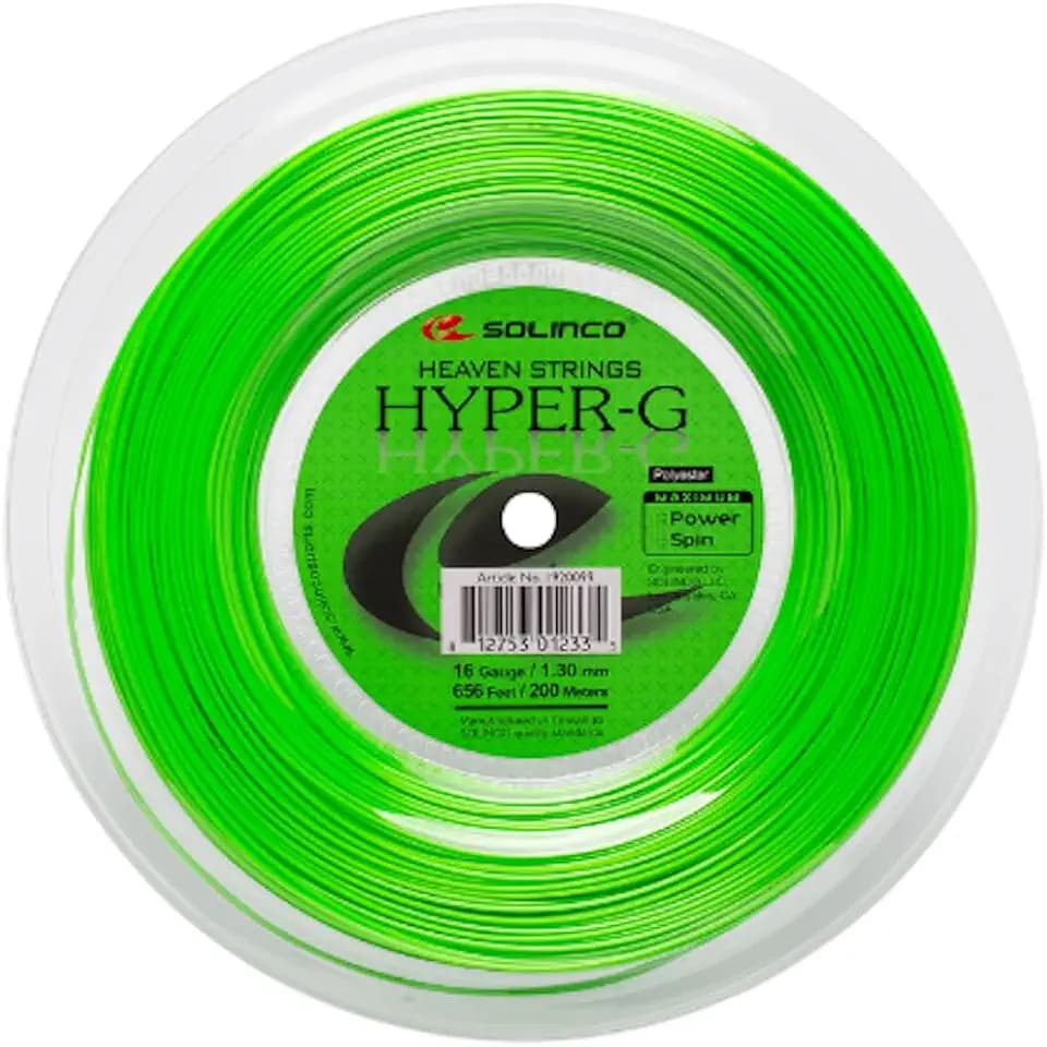 Solinco Hyper-G Co-Polyester Tennis String Mini Reel 328 ft / 100 m – Extreme Spin, Power & Control – TruTension Technology, Durable High-Performance Polyester