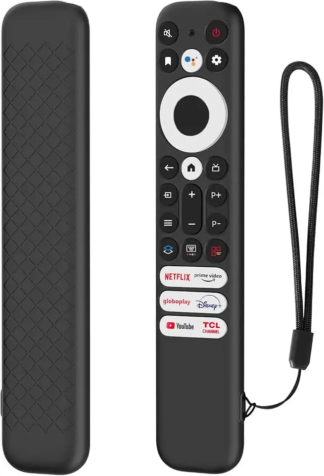 LEFXMOPHY Cover for TCL RC813 FMB1 / RC902V FMR1 / RC923 2023 Voice Remote, Silicone Cover for TCL Q6 Q7 QM8 S4 S3 Series Google TV Remote Control Sleeve - Black