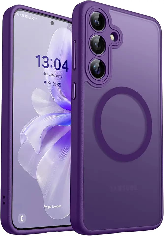 CANSHN Magnetic Shockproof for Samsung Galaxy S24 Plus Case Deep Purple