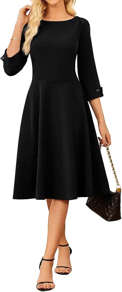 GRACE KARIN Work Dresses for Women Fit and Flare Midi Dress