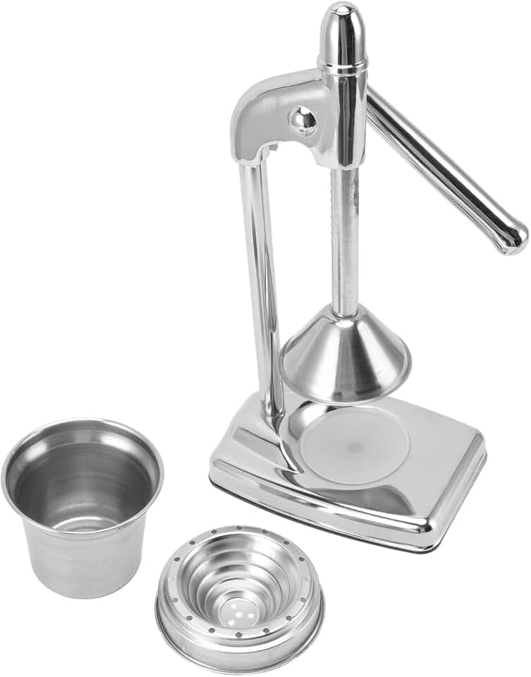 Orangenpresse, robuste Handpresse aus 304 Edelstahl in Lebensmittelqualität, minimalistische, kompakte, ergonomische Fruchtpresse mit Gummigriff für Orange, Zitrone,