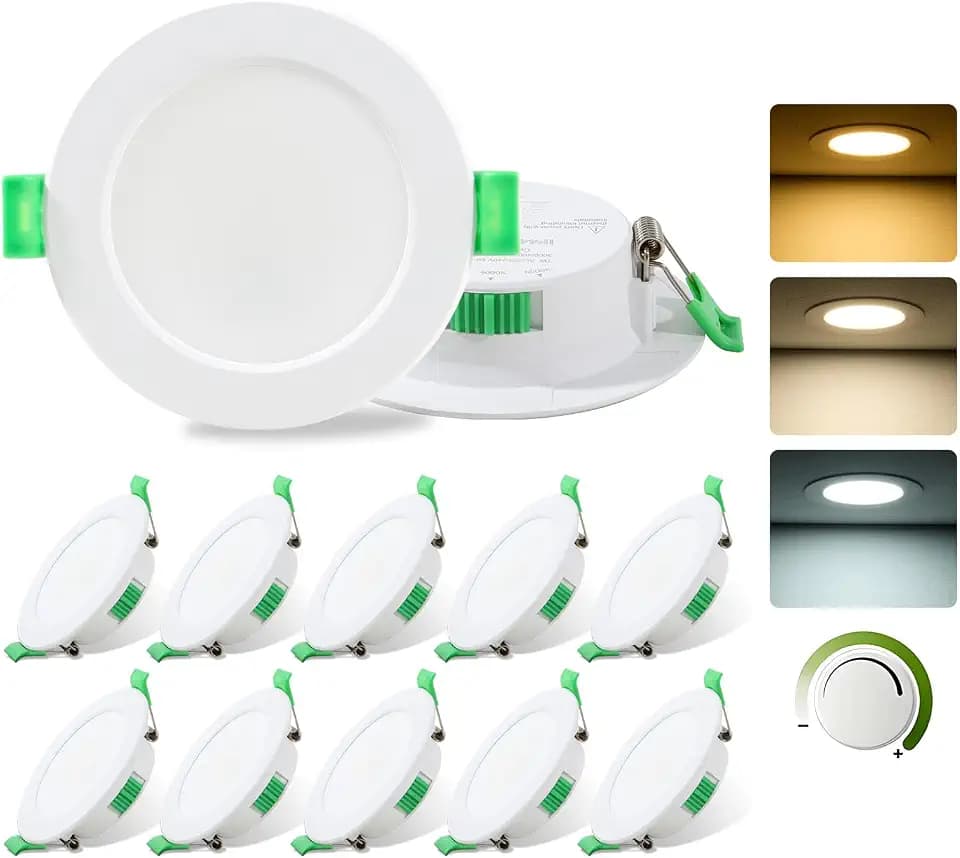LED Einbaustrahler 230 V Dimmbar 7 W IP44 LED Spots 68 mm - 78 mm Set of 12