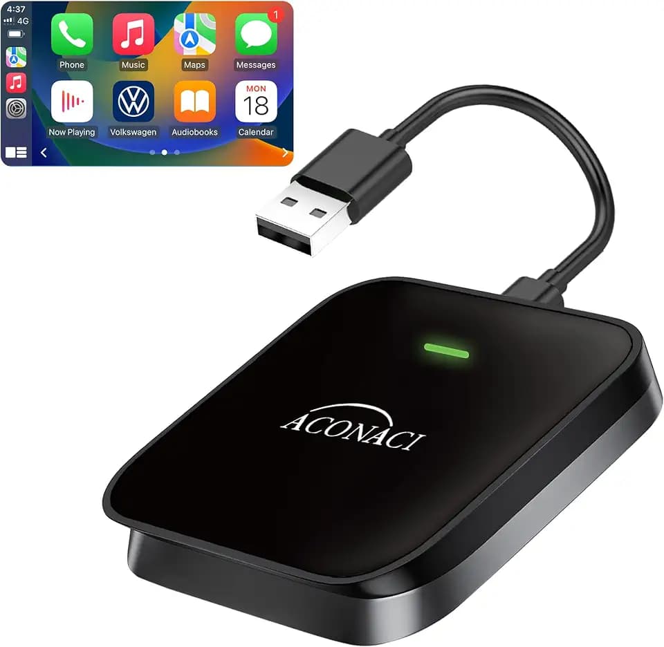 Wireless CarPlay Adapter - 2024 Newest Wireless CarPlay Dongle Convert Wired to Wireless Magic Box Carplay Ai Box for OEM Wired Car Play Cars from 2015 and for iPhone iOS 10+, Plug & Play