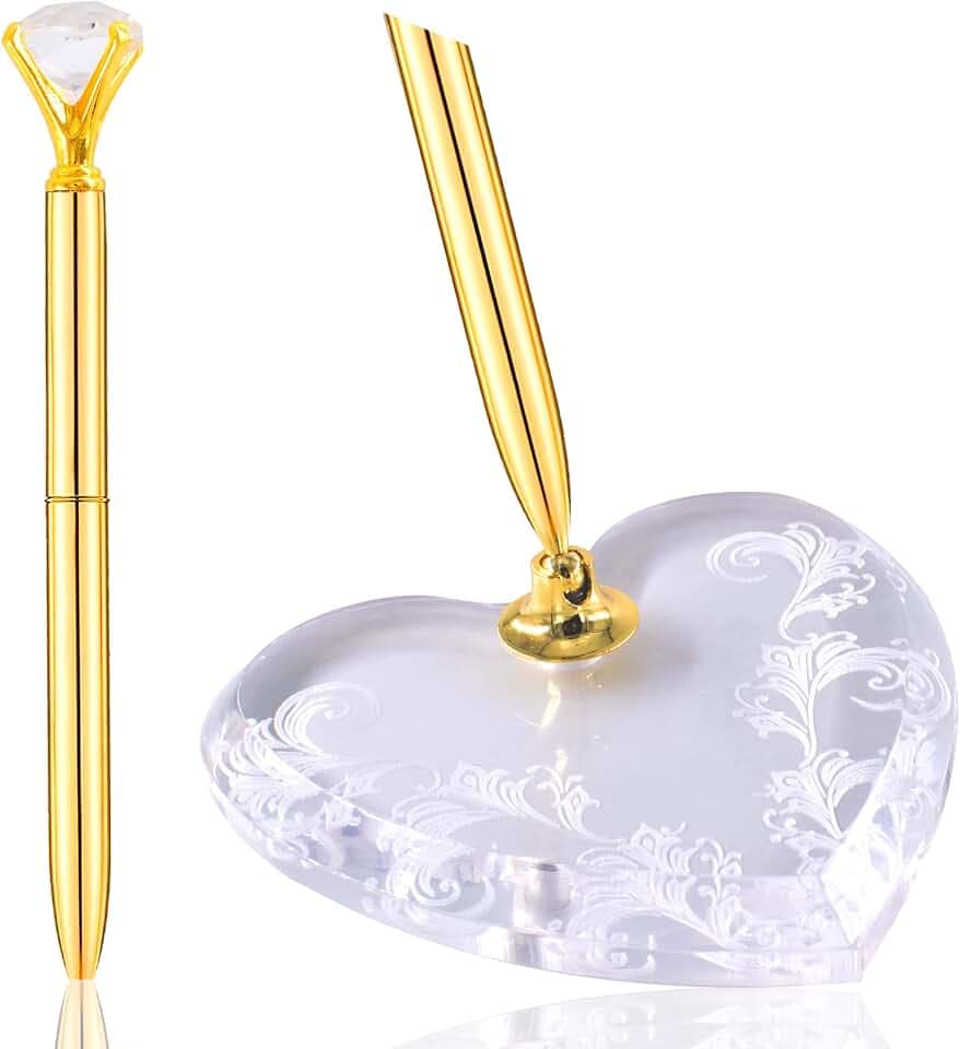 Hochzeit Kugelschreiber Schreibstift Gästebuch Stift mit Metallhalter Neu für Hochzeitszeremonie Brautgäste Anmeldung am Schreibtisch Braut Verlobung Geburtstagsfeier, Abschlussfeier