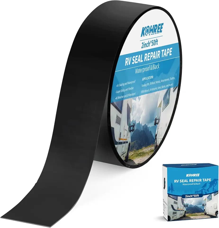 Kohree RV Roof Tape, 2 Inch x 50 Foot RV Sealant Tape Black